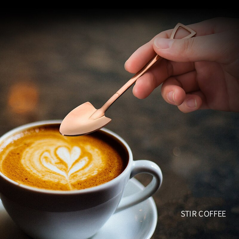 10 vnt Creative Shovel šakutės šaukštas 304 nerūdijančio plieno šakutė ledų desertas kavos šaukštas vaisių šakutė arbatinis šaukštelis maišymo šaukštas