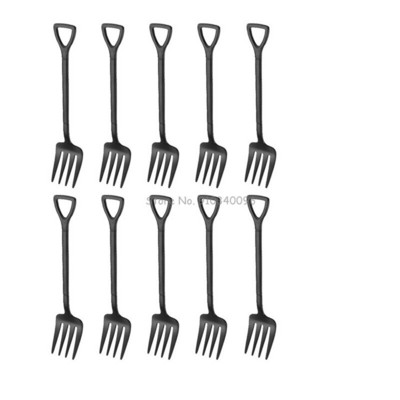 10 vnt Creative Shovel šakutės šaukštas 304 nerūdijančio plieno šakutė ledų desertas kavos šaukštas vaisių šakutė arbatinis šaukštelis maišymo šaukštas