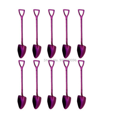 10 vnt Creative Shovel šakutės šaukštas 304 nerūdijančio plieno šakutė ledų desertas kavos šaukštas vaisių šakutė arbatinis šaukštelis maišymo šaukštas