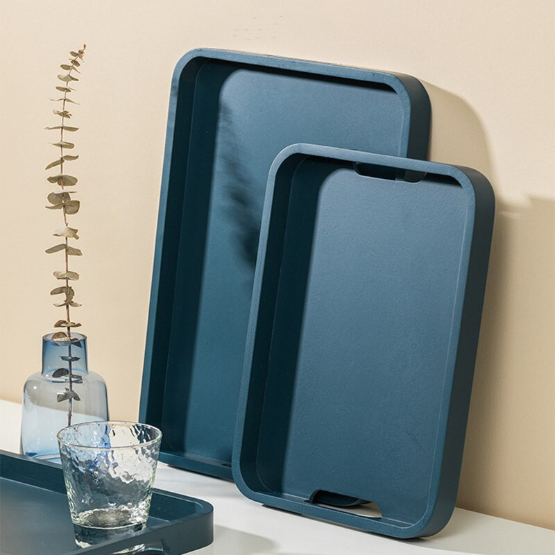 1 komad pravokutnog kućnog drvenog pladnja s ocjedom za pohranu pribora za čaj Kuhinjska kuhinjska posuda za desert s voćem