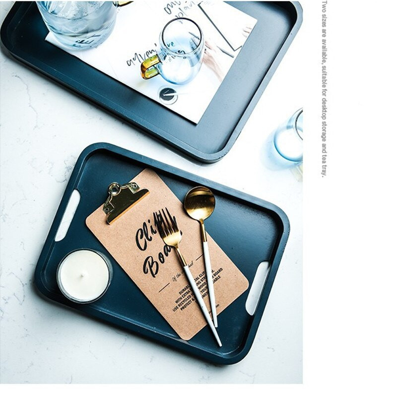 1 komad pravokutnog kućnog drvenog pladnja s ocjedom za pohranu pribora za čaj Kuhinjska kuhinjska posuda za desert s voćem