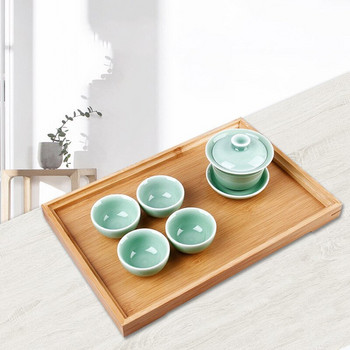 Търговия на едро с бамбукова тава Обикновен домашен хотел Ресторант Сервиз за чай Поднос за чай Правоъгълна бамбукова тава за чай в японски стил