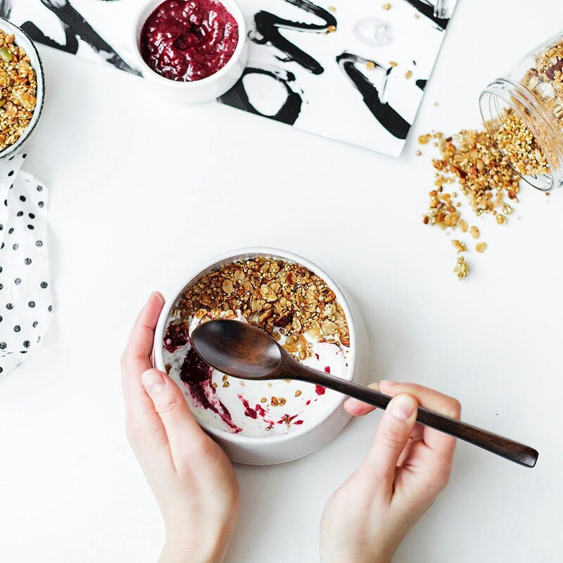 Mediniai šaukštai 6 vienetų mediniai sriubos šaukštai valgymui maišant virimą maišant, šaukštas ilgomis rankenomis su japoniško stiliaus virtuve