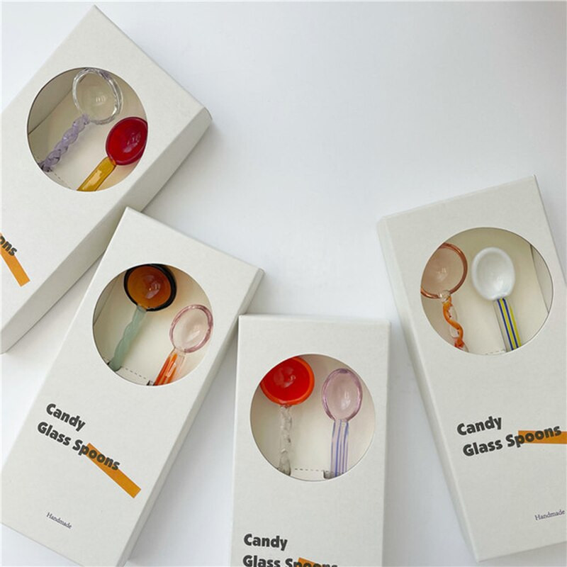 Кристални бонбони Десертна лъжица Спирала от витражи Лъжица за кафе Лъжица за разбъркване на мляко Прекрасен Ins Style