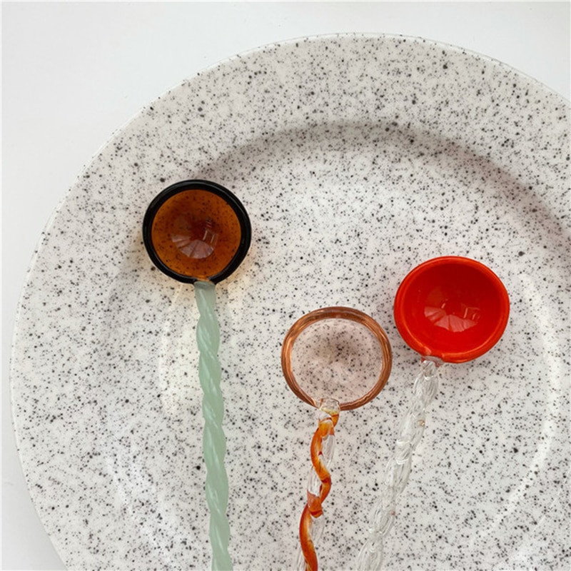 Кристални бонбони Десертна лъжица Спирала от витражи Лъжица за кафе Лъжица за разбъркване на мляко Прекрасен Ins Style