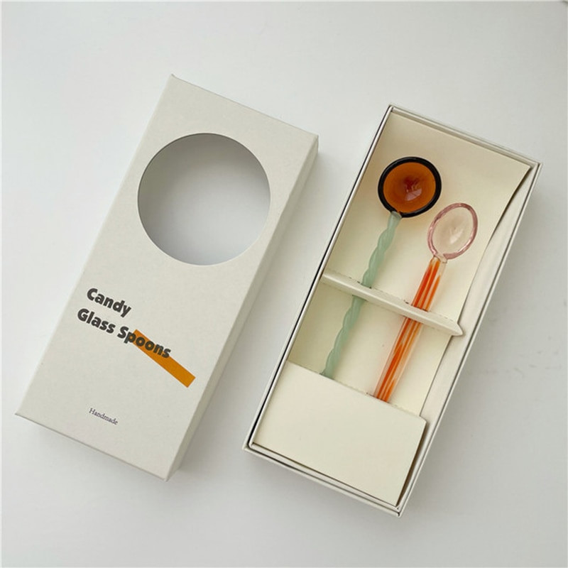 Кристални бонбони Десертна лъжица Спирала от витражи Лъжица за кафе Лъжица за разбъркване на мляко Прекрасен Ins Style