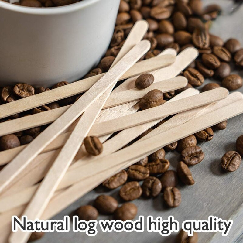 1000 бр. 140 мм/190 мм еднократна дървена бъркалка за кафе Пръчка за бъркане на кафе Горещи студени напитки Конфитюр за червено вино Пръчка за бъркане