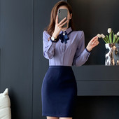 Costum de femeie elegant de cămașă și fustă sau cămașă și pantaloni