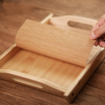 Правоъгълна бамбукова табла за сервиране на маса Чинии за съхранение на храна за хотела с дръжка Декорация на табла за сервиране за дома