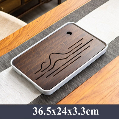 Melamină din bambus chinezesc Masă de ceai mică Set de ceai Tavă Drenaj Stocarea apei Set de ceai Kung Fu de uz casnic Tavă de ceai simplă Ceai mare