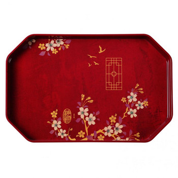 за кухненска маса Поднос за сервиране Поднос за чай в китайски стил Меламинова табла за сервиране на чай Миещ се модел на цветя