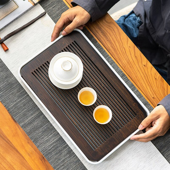 Съхранение на вода в домакинството Поднос за чай Проста малка маса за чай Меламинова суха пяна Бамбукова поднос Японски кунг-фу комплект за чай Чаена маса