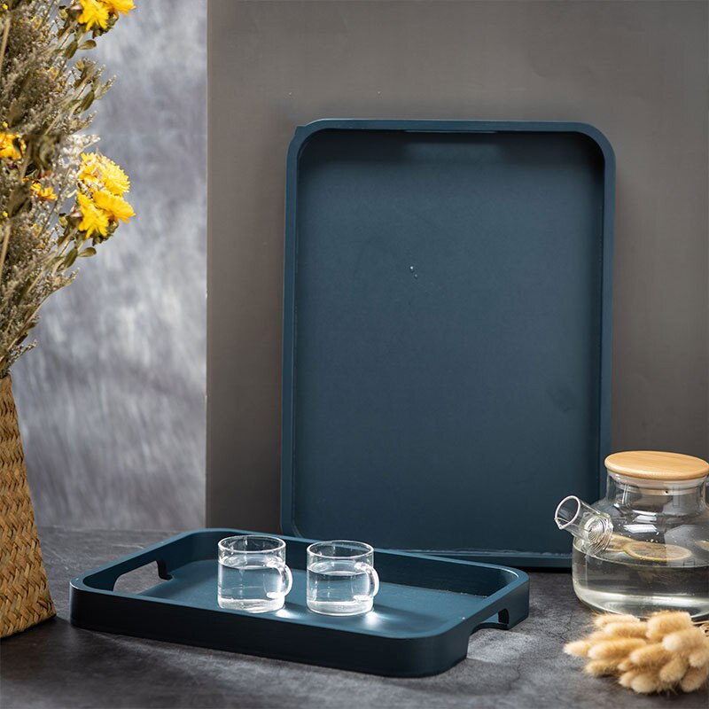 Paprastas bambuko medinis arbatos padėklas Morandi Color Light Prabangus šiaurietiško stiliaus arbatos rinkinys Buitinis stačiakampis bambuko medinis padėklas