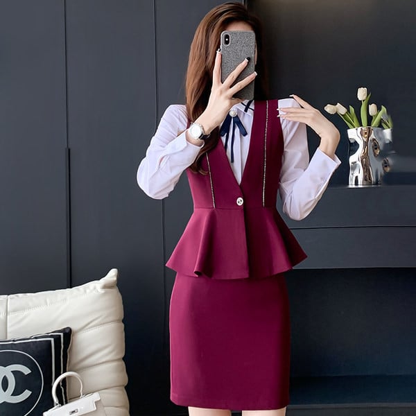 Costum elegant din două piese de damă model nou