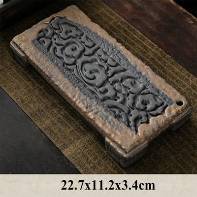 Tavă de ceai din ceramică retro aurita Tavă de înmuiere uscată Baza de ceainic japonez Tip de stocare a apei Masă mică de ceai Set de ceai Kung Fu Masă de ceai