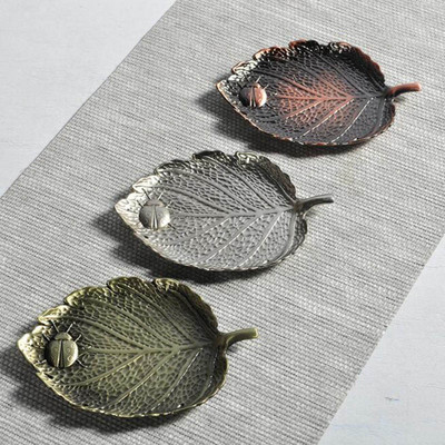 10 vnt Lotoso lapų gėlės formos metalinis arbatos puodelio padėklas Oolong arbatos padėklas Žaliosios arbatos puodelio kilimėlis izoliacinės plokštės padėklas