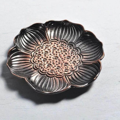 10 vnt Lotoso lapų gėlės formos metalinis arbatos puodelio padėklas Oolong arbatos padėklas Žaliosios arbatos puodelio kilimėlis izoliacinės plokštės padėklas