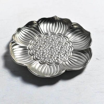 10 vnt Lotoso lapų gėlės formos metalinis arbatos puodelio padėklas Oolong arbatos padėklas Žaliosios arbatos puodelio kilimėlis izoliacinės plokštės padėklas