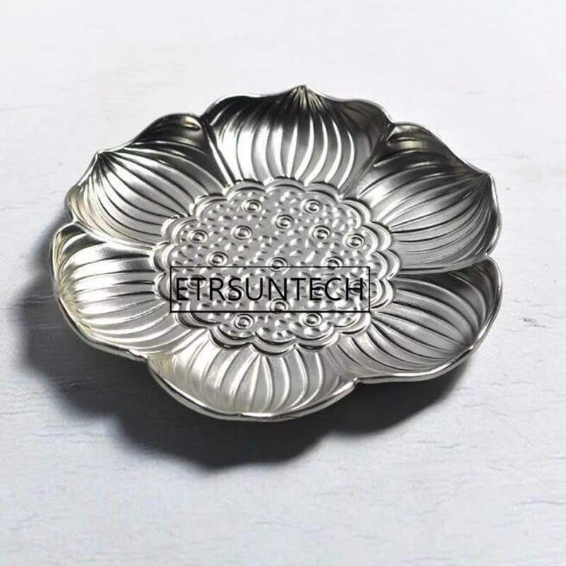 10 vnt Lotoso lapų gėlės formos metalinis arbatos puodelio padėklas Oolong arbatos padėklas Žaliosios arbatos puodelio kilimėlis izoliacinės plokštės padėklas