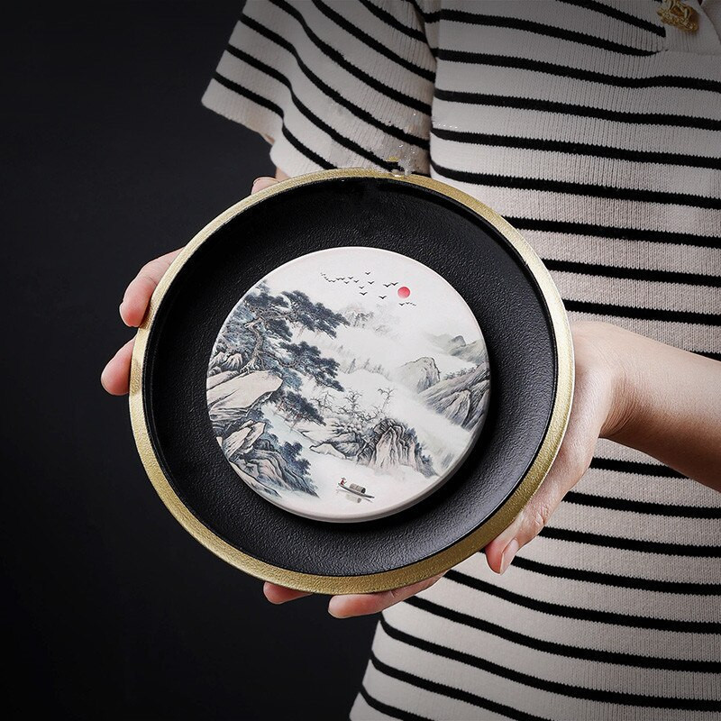 Sippy Cup Cheng Kućanski tanjurić Lagani Luksuzni vrhunski Kung Fu čajnik Tanjur za pohranu Jednostavan pladanj za posluživanje Stol Keramički pladanj za čaj