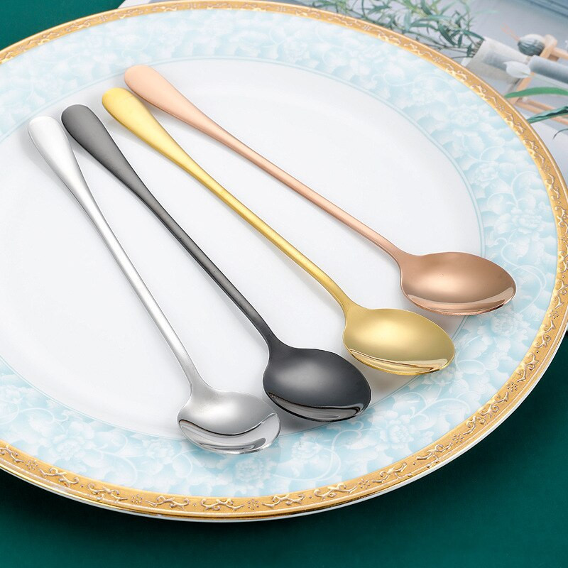 6 vnt. nerūdijančio plieno kavos šaukštelis Cafe Colher mažų mini šaukštų rinkinys auksinis ilgas maišytuvas kaušelis maišymo maišyklės lazdelės Priedai