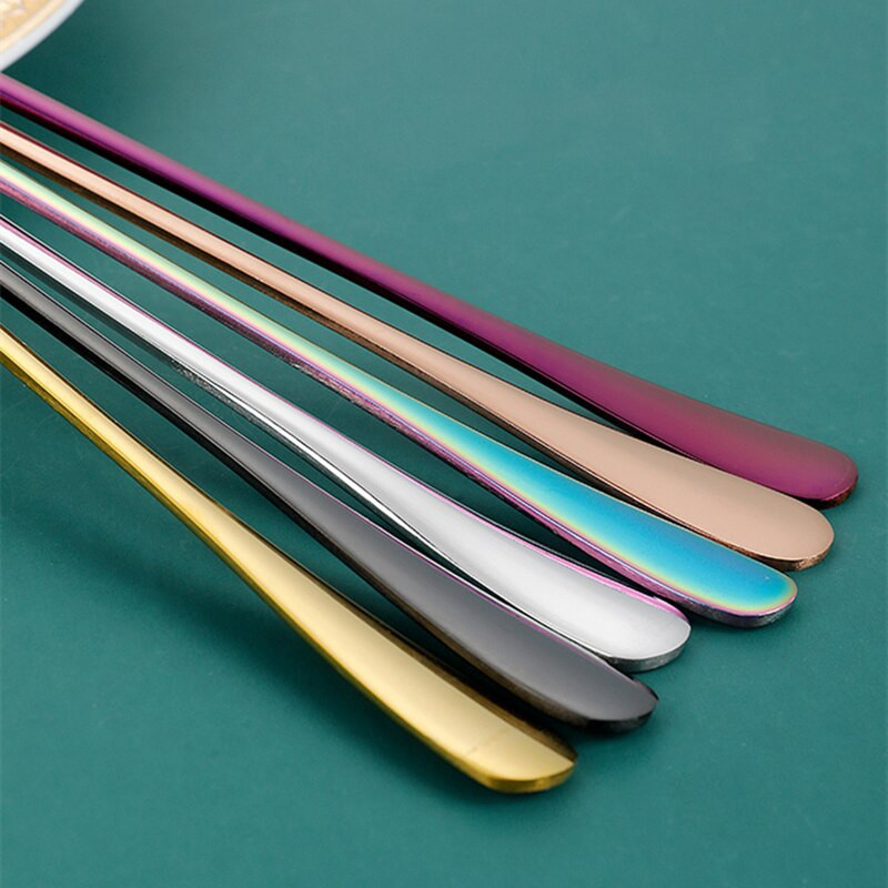 6 vnt. nerūdijančio plieno kavos šaukštelis Cafe Colher mažų mini šaukštų rinkinys auksinis ilgas maišytuvas kaušelis maišymo maišyklės lazdelės Priedai