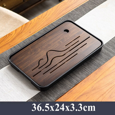 Čínsky bambusový melamínový malý čajový stolík, čajová súprava, odtokový zásobník na vodu, kung-fu čajová súprava, domácnosť, jednoduchý čajový podnos, čaj, more