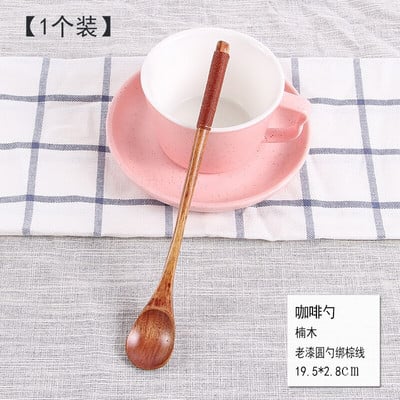 Винтидж японски дървени лъжици за лъжици с дълга дръжка Дипер Буркан за мед Лъжица за разбъркване Мляко Кафе Сок Бъркалка Дървена лъжица