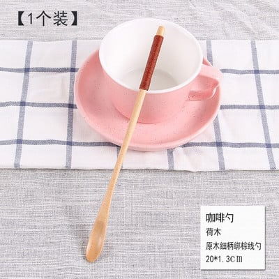 Винтидж японски дървени лъжици за лъжици с дълга дръжка Дипер Буркан за мед Лъжица за разбъркване Мляко Кафе Сок Бъркалка Дървена лъжица