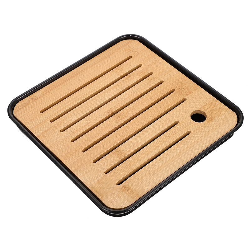 Arbatos indų laikymo lėkštės arbatos puodelio padėklas Bambuko arbatos puodelių laikiklis Arbatos indų laikymo padėklas