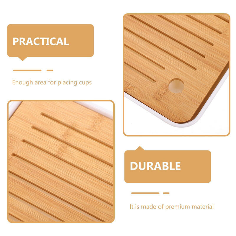 Arbatos indų laikymo lėkštės arbatos puodelio padėklas Bambuko arbatos puodelių laikiklis Arbatos indų laikymo padėklas