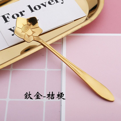 10 vnt. Nauji širdies gėlių vyšnių saulėgrąžų kavos kaušeliai iš nerūdijančio plieno graviruoti kavos šaukšteliai vakarėliams, vaikams, moterims, dovanoms