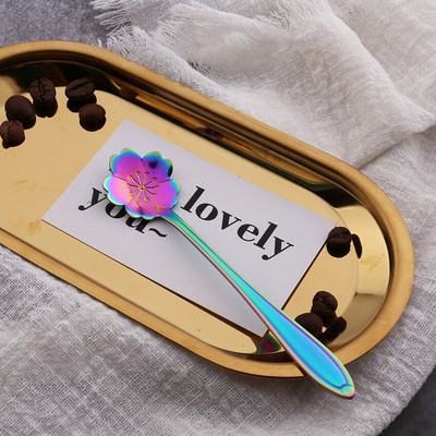 10 vnt. Nauji širdies gėlių vyšnių saulėgrąžų kavos kaušeliai iš nerūdijančio plieno graviruoti kavos šaukšteliai vakarėliams, vaikams, moterims, dovanoms