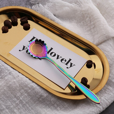 10 vnt. Nauji širdies gėlių vyšnių saulėgrąžų kavos kaušeliai iš nerūdijančio plieno graviruoti kavos šaukšteliai vakarėliams, vaikams, moterims, dovanoms