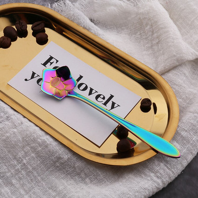 10 vnt. Nauji širdies gėlių vyšnių saulėgrąžų kavos kaušeliai iš nerūdijančio plieno graviruoti kavos šaukšteliai vakarėliams, vaikams, moterims, dovanoms