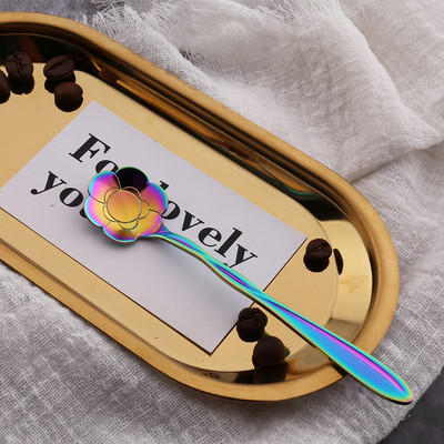 10 vnt. Nauji širdies gėlių vyšnių saulėgrąžų kavos kaušeliai iš nerūdijančio plieno graviruoti kavos šaukšteliai vakarėliams, vaikams, moterims, dovanoms