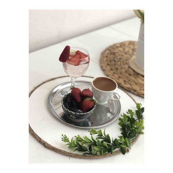 Ανοξείδωτος στρογγυλός δίσκος σερβιρίσματος Δίσκος τσαγιού καφές Προϊόντα καφενείου Οργανωτές κουζίνας Δωρεάν αποστολή για πολλαπλές χρήσεις