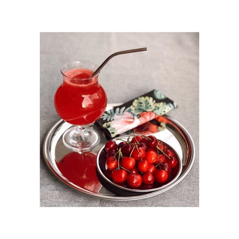 Nerūdijančio plieno apvali serviravimo lėkštė Padėklas arbata Kavos skanėstai Kavinės produktai Virtuvės organizatoriai Nemokamas pristatymas Daugiafunkcis