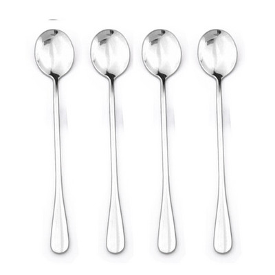 4бр. Сини прибори за разбъркване от неръждаема стомана Чаени лъжици с дълга дръжка Лъжица за кафе Лъжица за сок Кухненски прибори за пиене Drop Shipping