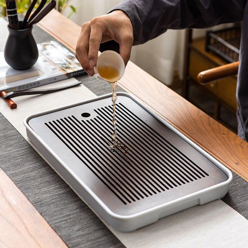 Kinijos bambuko melamino mažas arbatos stalo arbatos rinkinys padėklas Drenažas Vandens laikymas Kung Fu arbatos rinkinys Buitinis paprastas arbatos padėklas arbatos jūra