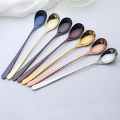 4-7 бр. Rainbow Teaspoon Rose Gold Лъжица с дълга дръжка Лъжици за кафе от неръждаема стомана Комплект чаени лъжички за смесване на плодове 8 инча 23 см