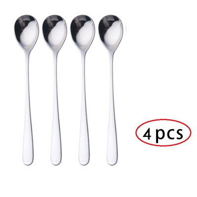 4-7 бр. Rainbow Teaspoon Rose Gold Лъжица с дълга дръжка Лъжици за кафе от неръждаема стомана Комплект чаени лъжички за смесване на плодове 8 инча 23 см