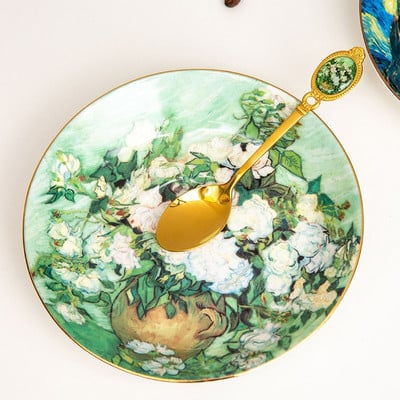 Нов дизайн Кралски стил 304 Лъжици за кафе от неръждаема стомана Дизайн на Ван Гог