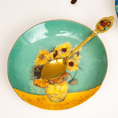 Нов дизайн Кралски стил 304 Лъжици за кафе от неръждаема стомана Дизайн на Ван Гог