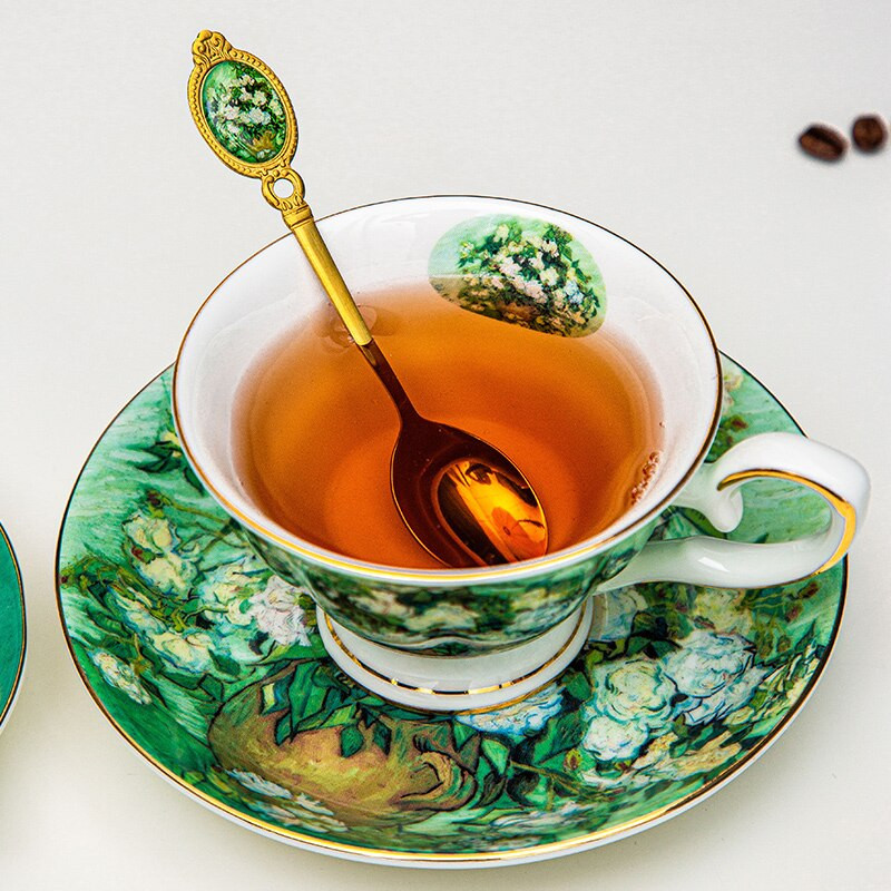 Нов дизайн Кралски стил 304 Лъжици за кафе от неръждаема стомана Дизайн на Ван Гог