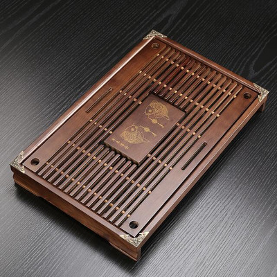 Masívny drevený čajový podnos, odtokový zásobník na vodu, kung-fu čajový set, zásuvka, čajová doska, stolík, nástroje na čínsky čajový obrad