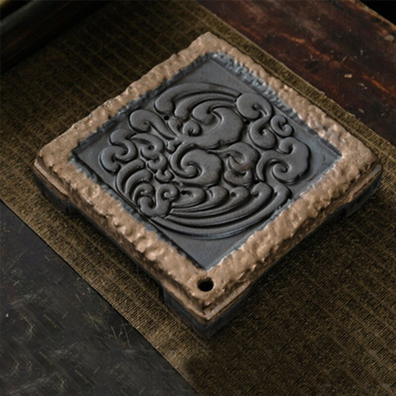 Tavă de ceai din ceramică retro aurita Tavă de înmuiere uscată Baza de ceainic japonez Tip de stocare a apei Masă mică de ceai Set de ceai Kung Fu Masă de ceai