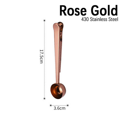 Dva u jednom Žlica za kavu od nehrđajućeg čelika Stezaljka za brtvljenje Kuhinjski zlatni dodaci Primatelj Cafe Expresso Cucharilla Dekoracija