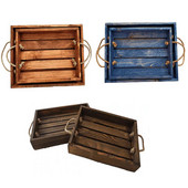 Medinis padėklas arbatos kavos patiekimo padėklas serviravimo lėkštės Medinės dvigubos virvės, padalytos lėkštės, virtuvės priedų pristatymas