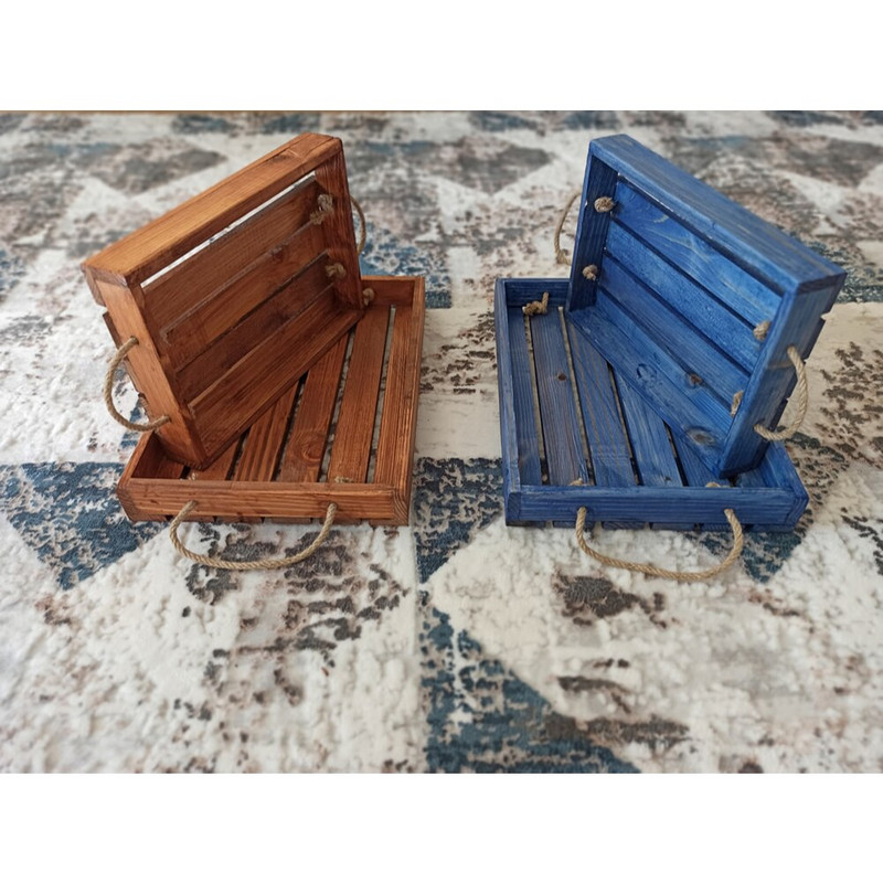 Medinis padėklas arbatos kavos patiekimo padėklas serviravimo lėkštės Medinės dvigubos virvės, padalytos lėkštės, virtuvės priedų pristatymas